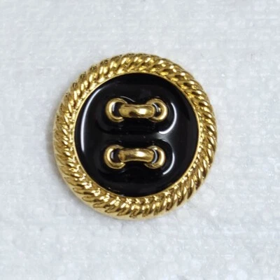 Chunky Designer Coat Button 28mm Shank Black Gold Jacket Fashion Sewing Crafts - Image 1 of 4