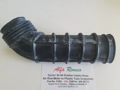  Alfa Romeo Spider 82-94 Rubber Intake Hose - Air flow Meter to Plastic Tube - Image 1 of 3