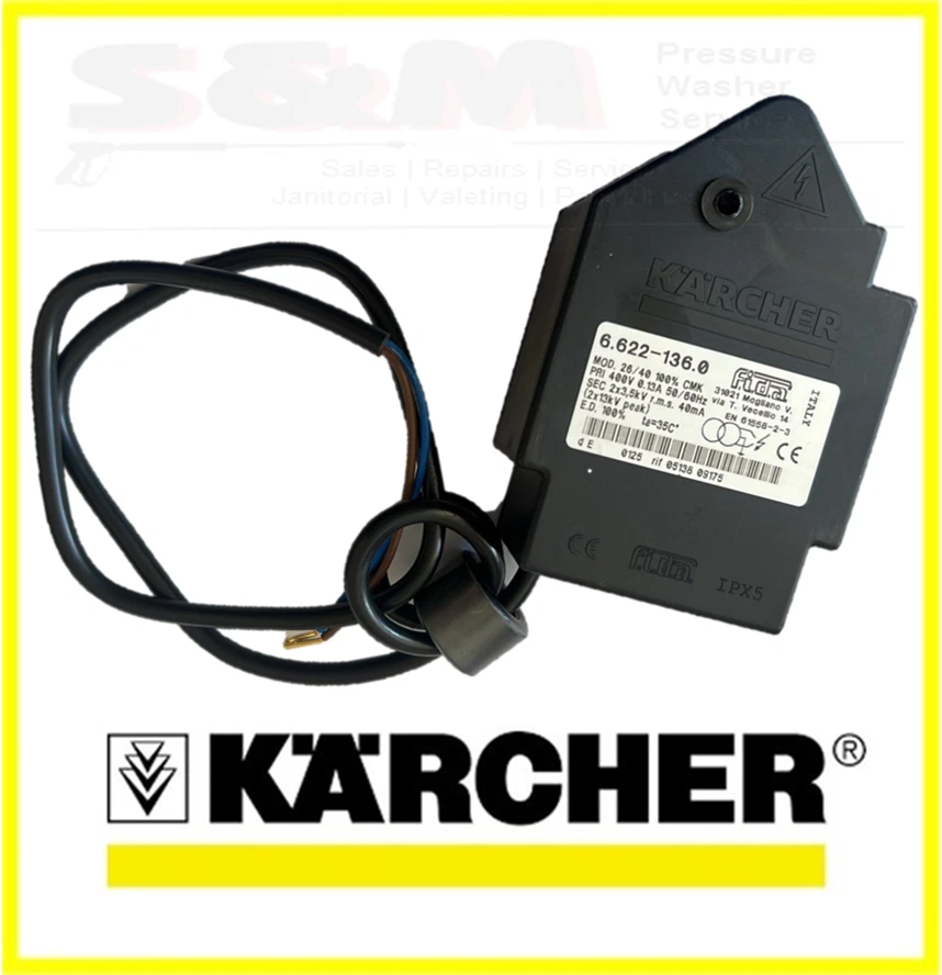 Genuine Karcher Ignition Transformer 5.622-004.3 Replaces 46220380 66221363 - Image 1 of 1