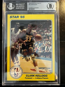 1984 Star NBA Court Kings 5x7 Clark Kellogg #20 BAS Certified Slabbed Auto HOF - Picture 1 of 2