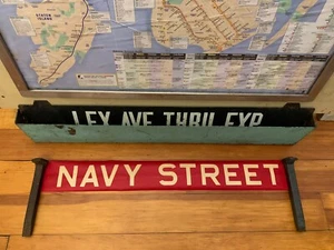 1958 BROOKLYN VELLUM NY NYC BUS ROLL SIGN CROSSTOWN NAVY STREET YARD AL CAPONE - Picture 1 of 6