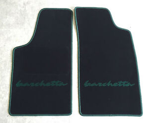 Autoteppiche Fußmatten für Fiat Barchetta  schwarz grün 2teilig  Absatzschutz