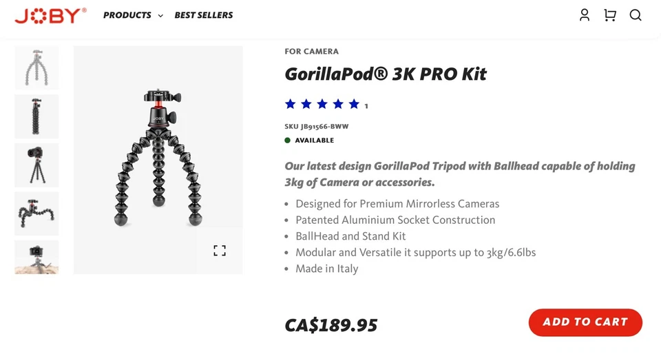 joby gorillapod 3k pro kit - Image 1 of 2