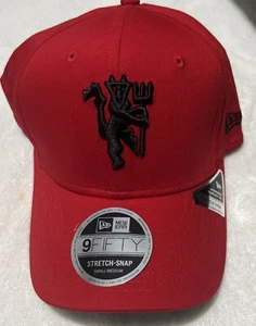 Manchester United New Era Stretch SnapBack 9 FIFTY Hat SM/ MED Red NWT - Picture 1 of 7