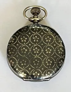 Rare 19th C. Niello Silver Pocket Watch Germany – French Breguet Movement - Picture 1 of 12