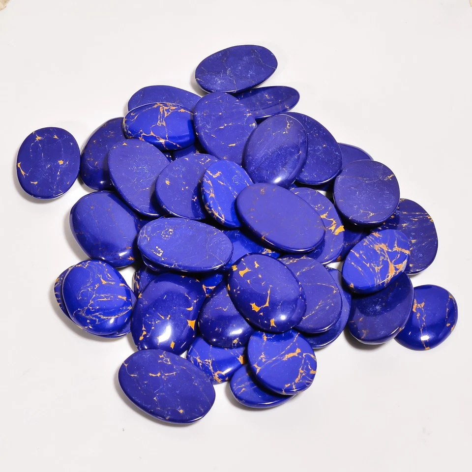 Lapis Lazuli Loose Gemstone Lab Created Cabochon Top Semiprecious Gemstone - Image 1 of 4