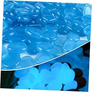 1000 pcs Blue Glowing Rocks Glow in The Dark Pebbles Solar Stones Outdoor - Picture 1 of 8