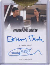 Star Trek Strange New Worlds Dual Autograph Card Ethan Peck & Gia Sandhu