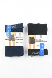 Buffalo David Bitton Mens Knit Boxers Black Blue Gray 3pack Cotton Modal Stretch - Picture 1 of 17