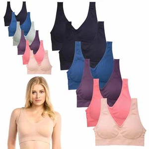 6 Sports Bras Women Yoga Fitness Stretch Workout Gym Seamless Pad One Size Fit - Picture 1 of 1