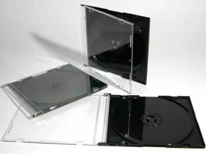 Lote al por mayor de 5,2 mm delgado CD Joyero Estuche Único Negro/Transparente - Imagen 1 de 4