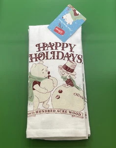 Disney Winnie The Pooh Happy Holidays Christmas 2 Pack Kitchen Towels 16” x 26” - Picture 1 of 4