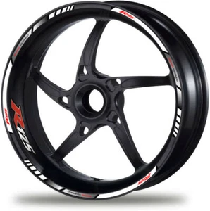 Yamaha Motorcycle Motorbike Wheel Decals Rim Stickers Stripes Red 125 R125 White - Picture 1 of 2