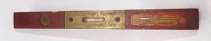 GODDELL PRATT 12" CHERRY WOOD & BRASS LEVEL- 2 VIALS - LABEL - VERY GOOD COND. - Picture 1 of 5