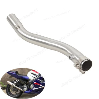 Pontas de escape 51 mm tubo de aço inoxidável link médio para Honda CBR600F4i 2001-2007 - Imagem 1 de 4