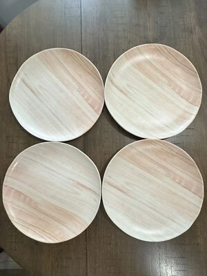 4 Tommy Bahama Melamine 11” Dinner Plates Light Wood Grain Look in VGC - Image 1 of 4