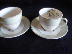 Johnson Brothers Pareek Snow White Cups & Saucers X 2 - Picture 1 of 4