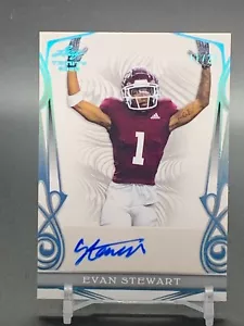 Autógrafo Leaf Trinity Platinum Spectrum 2023 BA-ES1 EVAN STEWART Texas A&M #/25 - Imagen 1 de 2