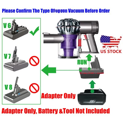 1 адаптер для питания аккумуляторов модели Makita 18 В LXT для пылесоса типа Dyson V6 - Изображение 1 из 4