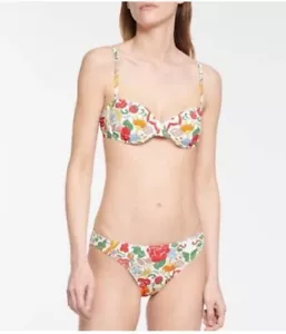 NWT $246 TORY BURCH BEIGE CAT Sz L UNDERWIRE TOP & Sz XL HIPSTER BOTTOM - Picture 1 of 8