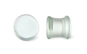 Pair Clear Soda Lime Glass Flat Plugs Gauges