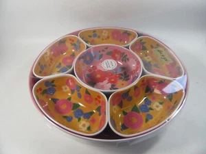 Alex & Zoe Large 15in Melamine Lazy Susan Snack Tray Rotating Serving Platter - Picture 1 of 12