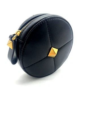 AUTH  Valentino Garavani Roman Stud Leather Round Crossbody Bag - Image 1 of 4