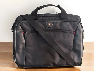 Swiss Gear Black Messenger Bag Laptop Crossbody Bag - Image 1 of 4
