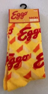 Eggo Waffles New Pair Novelty Yellow Advertising Crew Socks OSFM Fits 6-12 2024 - Picture 1 of 5
