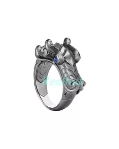 John Hardy schwarz Rhodium Legends Naga Saphiraugen Drachenring Gr. 10 neue Box - Bild 1 von 7