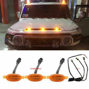 3X Hood LED Light Amber Lens Raptor Style Grill para Toyota FJ Cruiser 2007-2021 - Imagen 1 de 6