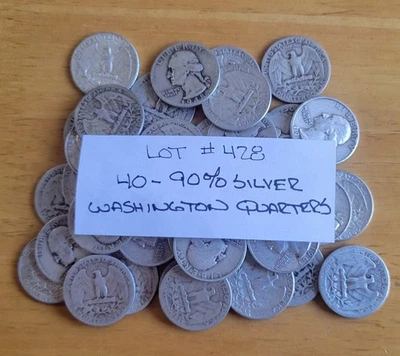 Random Date Roll of (40) 90% Silver Washington Quarters Lot#428 - Image 1 of 3