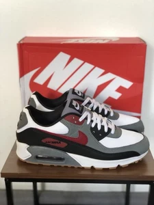 Nike Air Max 90 Grau Weiß Rot 45 - Bild 1 von 7