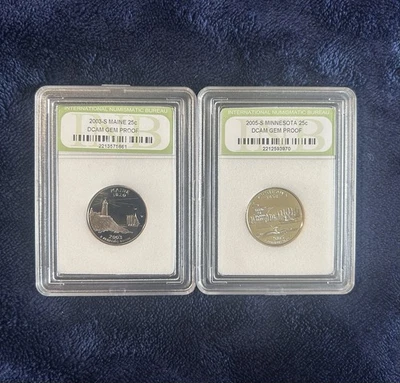 2005 s silver proof Minnesota 2003 S Maine Lot of 2￼DCAM GEM PROOF - Image 1 of 4