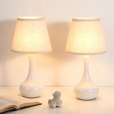 White Table 17'' Lamps Set of 2 Touch 3-Way Dimmable Living Room Bedroom Bedside - Image 1 of 4