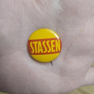 Stassen Politische Pin Back Wahl Pinback Gelb Rot Version Button - Bild 1 von 3