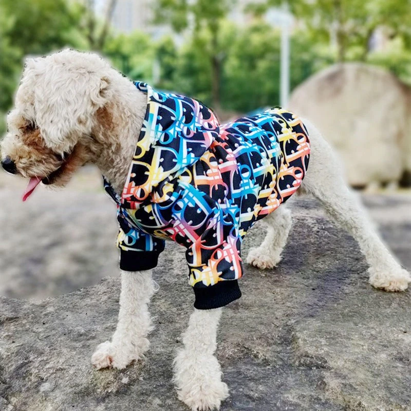 Colorful Letter Print Pet Hoodie - Image 1 of 4