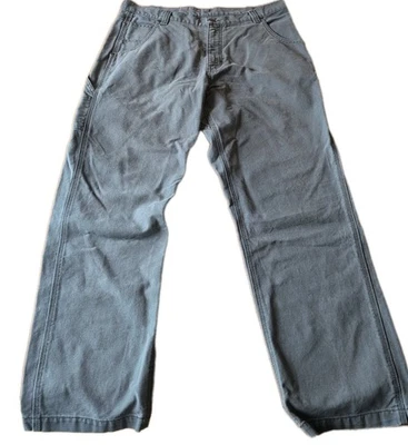 Мужские холщовые прямые штаны плотника Craftsman 38x32 цвет серый б/у в отличном состоянии - Изображение 1 из 4
