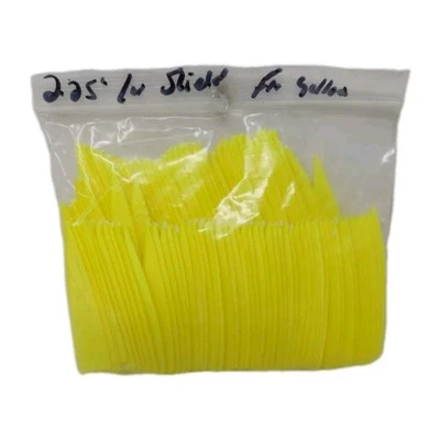 100 Pack Archery Arrow Feathers 2.25" Left Wing: Shield Fluorescent Flo Yellow - Image 1 of 3