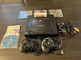 Sega Saturn+Action Replay 4M+4 Games+2 Controllers+Power +A/V Cables All TESTED!