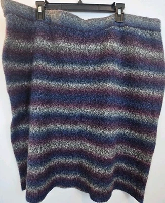 Falda recta Lane Bryant púrpura azul ombre rayas poli lana 26/28  Foto 1 de 4