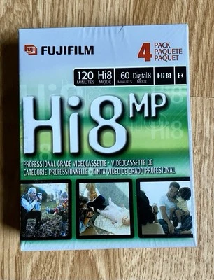 Fujifilm 4-pack Hi8 MP P6-120 Pro Grade Videocassette Digital8 Camcorder Tapes - Image 1 of 2