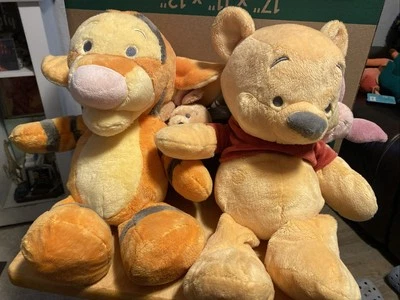 Disney Parks Winnie the Pooh & Piglet  Tiger & Roo RARE -  PLUSH  NWT - Image 1 of 4