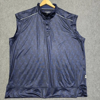 Maelreg Performance Vest Mens 3XL Blue Sleeveless Pockets Golf Outdoor Geometric - Image 1 of 4