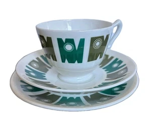 Vintage Retro Delamere Tea Set Designed by Elaine Williamson Green Pattern 1960s - Picture 1 of 7