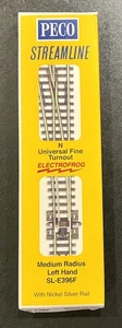 PECO Streamline SL-E396F Electrofrog N Scale Medium Radius Left Hand Turnout - Picture 1 of 5
