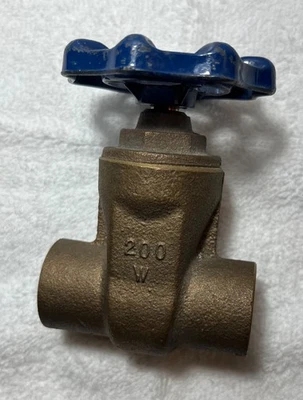 NIB Co. 1" D 200 PSI W- Sweat Brass Gate Valve -New - Image 1 of 4