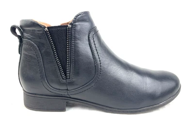 Cobb Hill Women's Crosbie Gore Boot Ankle, Black Leather Bootie, Size 9 - Image 1 of 4