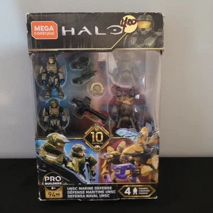 NEW Mega Construx HALO Pro Builders UNSC MARINE DEFENSE 4 Figs 94 PCS 2018 C-pic - Picture 1 of 16