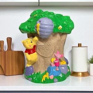 Tarro de galletas vintage de Disney Winnie the Pooh Loves Hunny Tree 31637 abejas lechones - Imagen 1 de 14